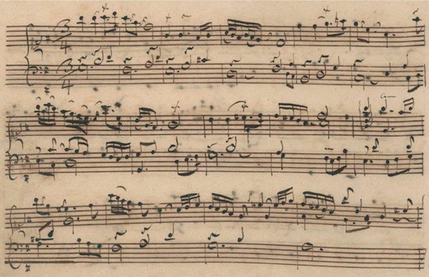 A handwritten copy of the Goldberg Variations aria