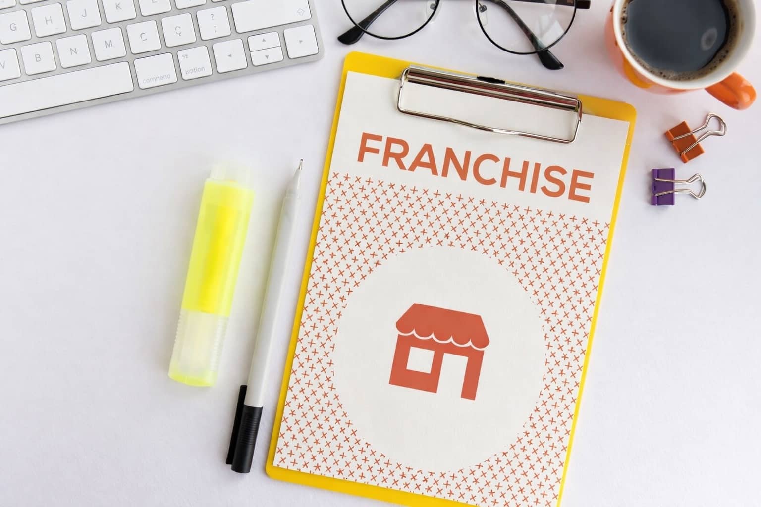 Clipboard with Franchise brochure